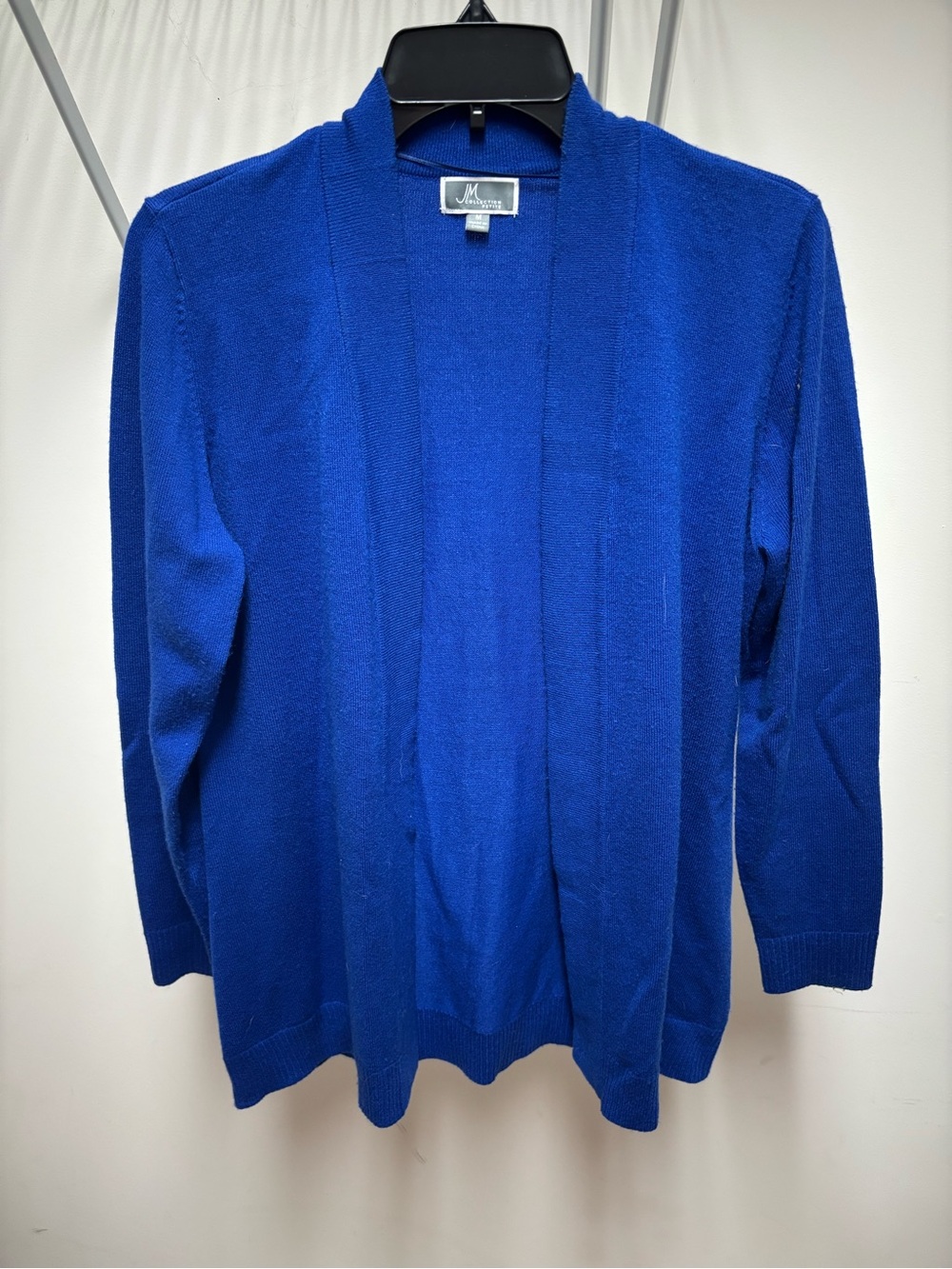 JM Collection Men's Open-Front Royal Blue Cardigan